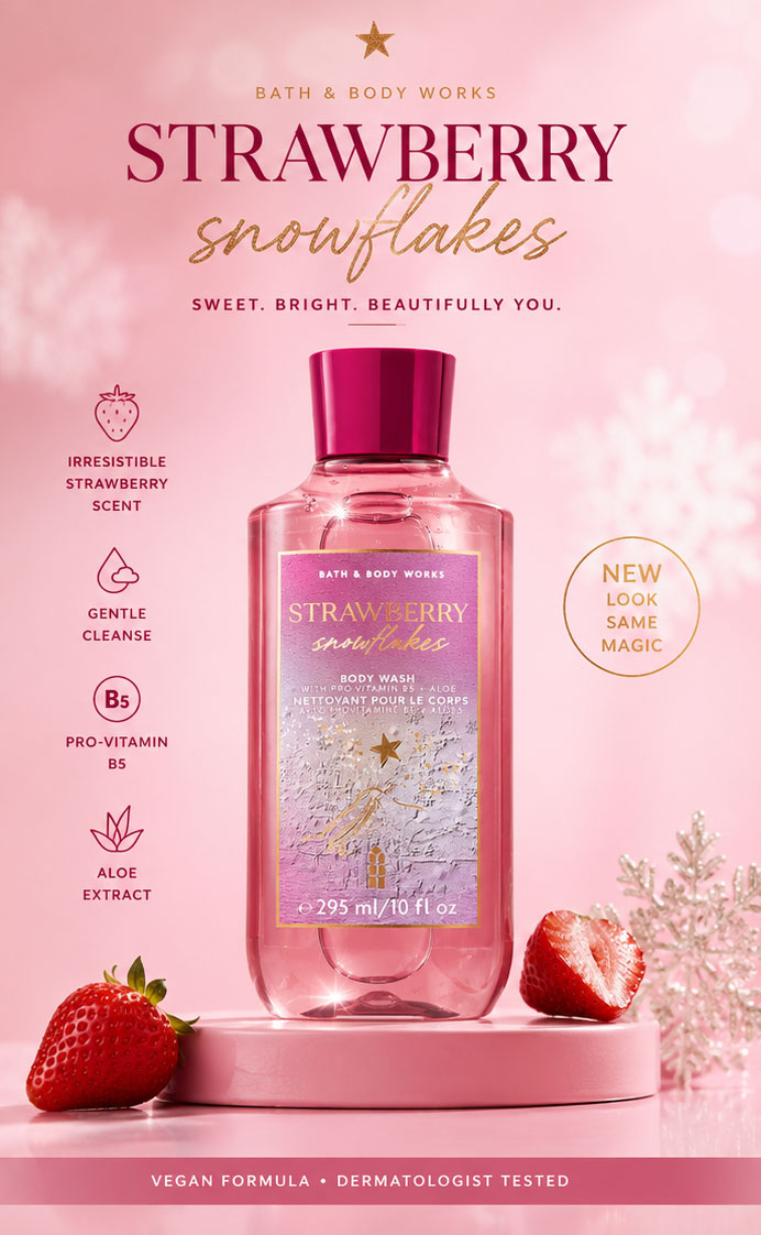 Bath and Body Works Strawberry Snowflakes Body Wash